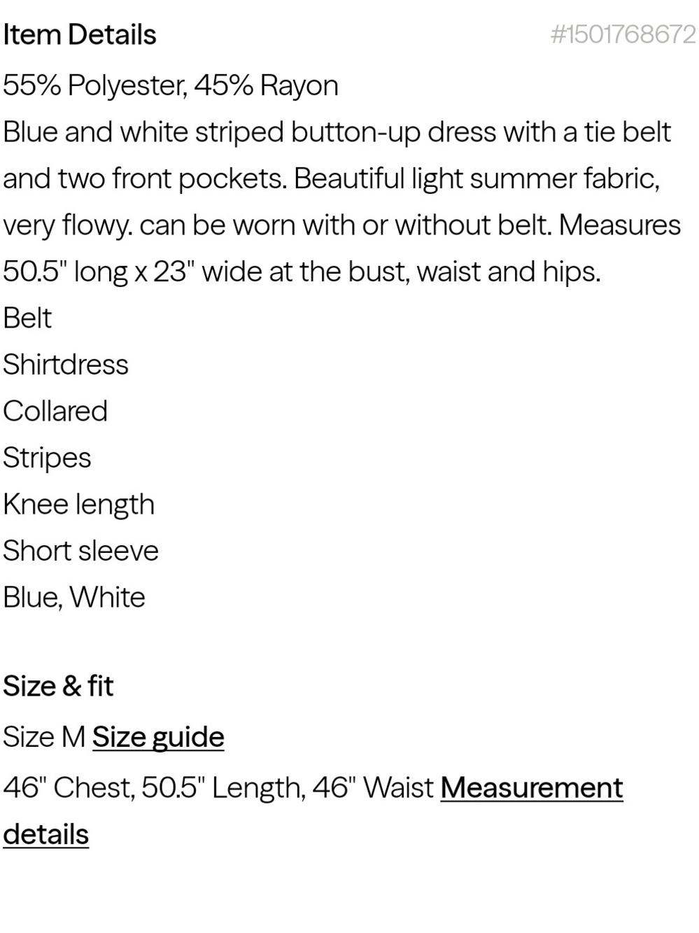 Max Studio Blue and White Striped Maxi Shirt Dress with Tie Waist - Picture 7 of 7